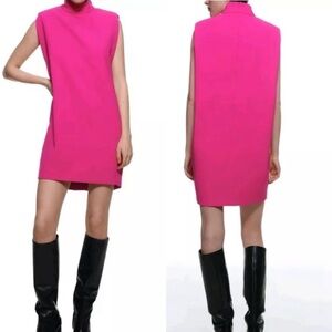 ZARA SHORT DRESS WITH SHOULDER PADS